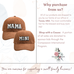 Mama Mini - Embroidered Corduroy Baseball Cap Mommy and Me Matching Hats in CARAMEL