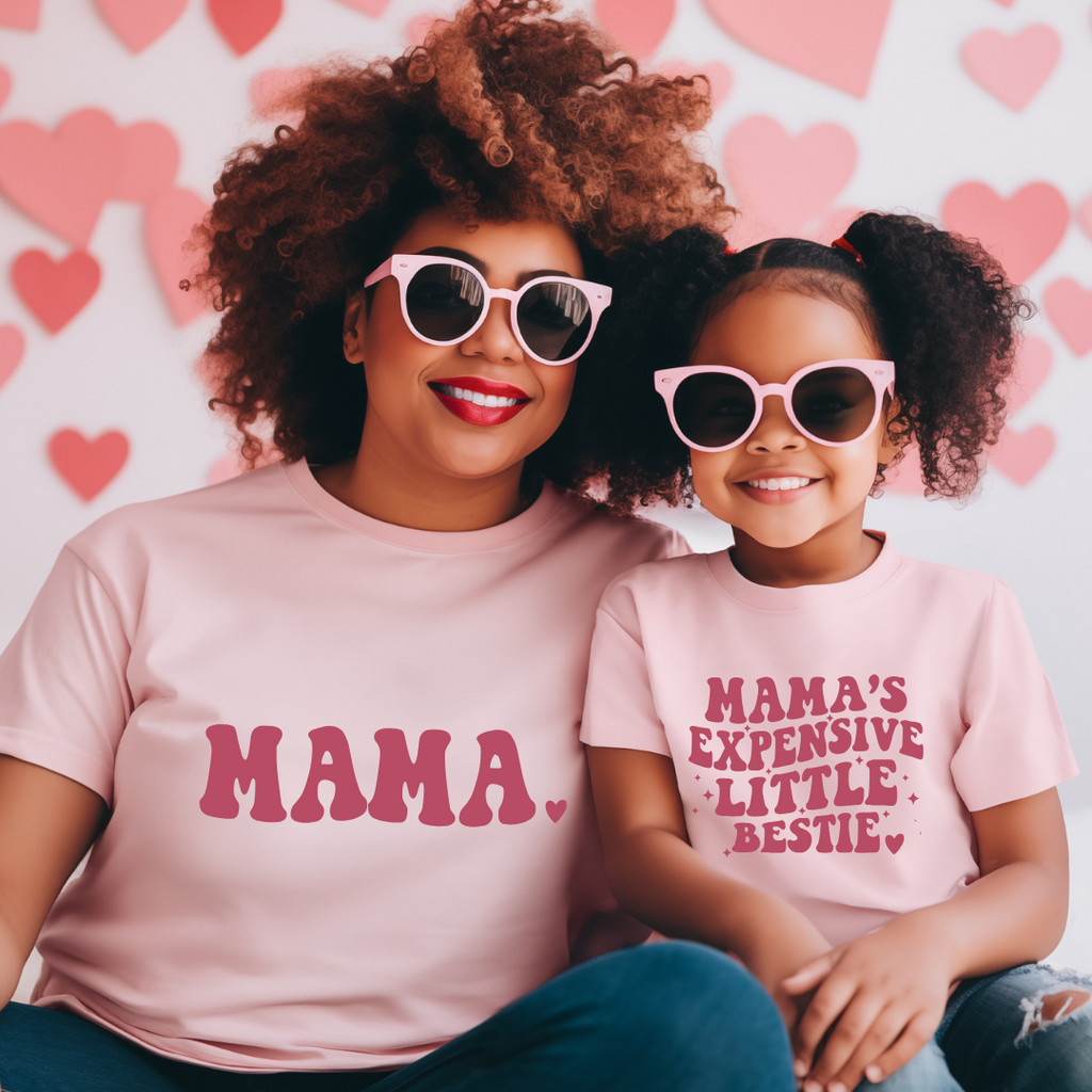 Mama's Expensive Little Bestie Mommy and Me Matching Shirts
