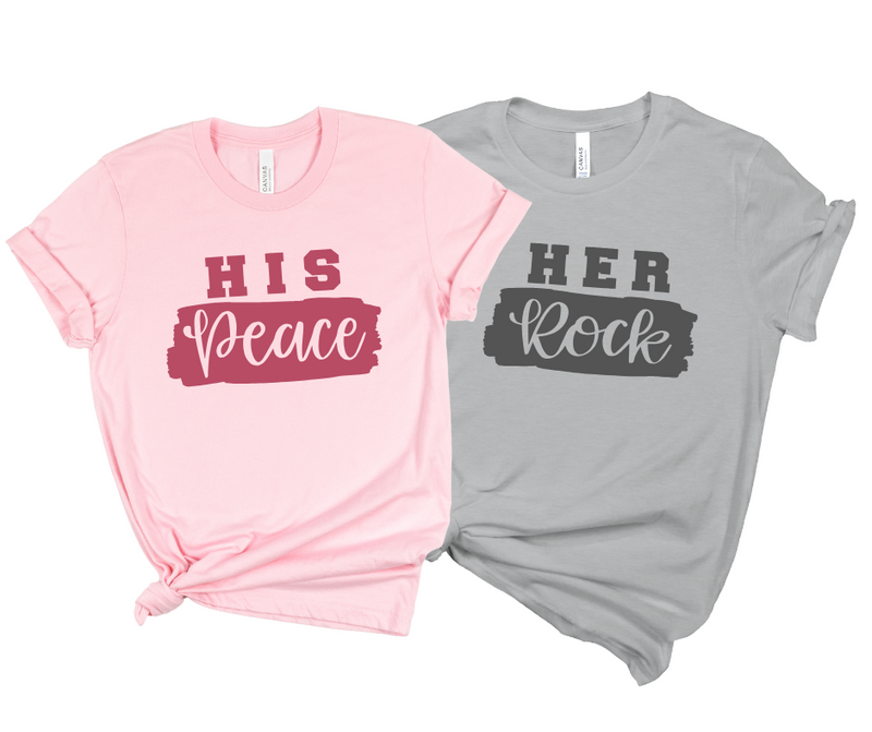 HER ROCK HIS PEACE - Couple Shirts