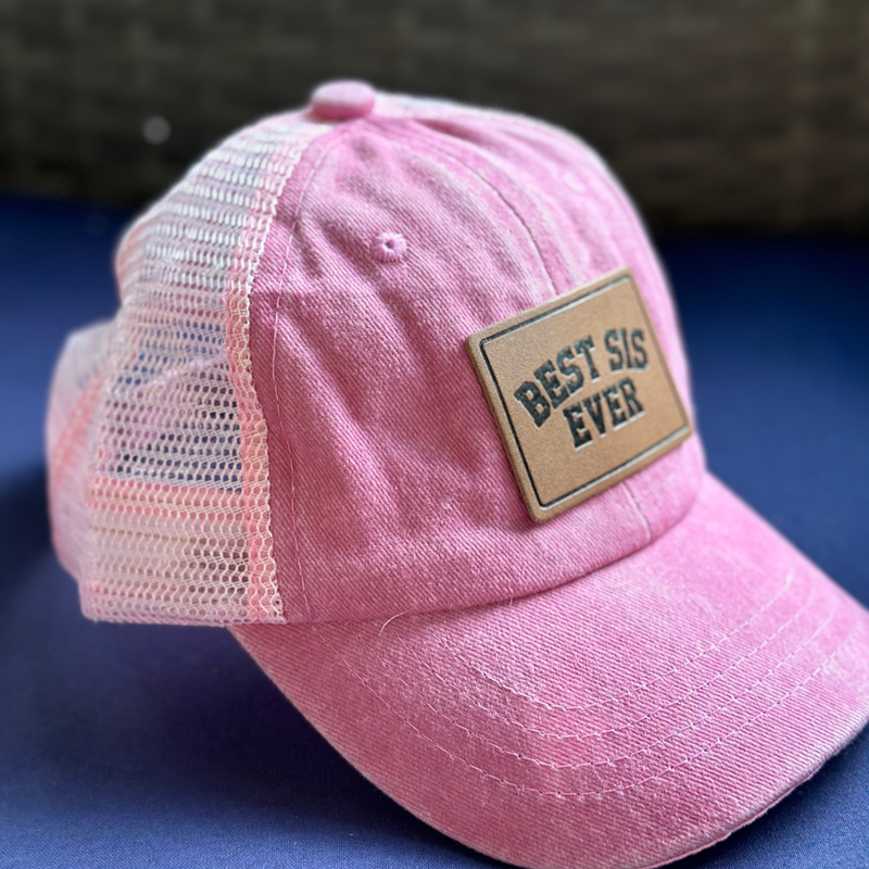 Best Bro & Sis Ever (LEATHER PATCH) - Brother Sister Matching Hats