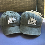 Monster Truck Big Bro Lil Bro (Embroidered) - Brother Sister Matching Hats