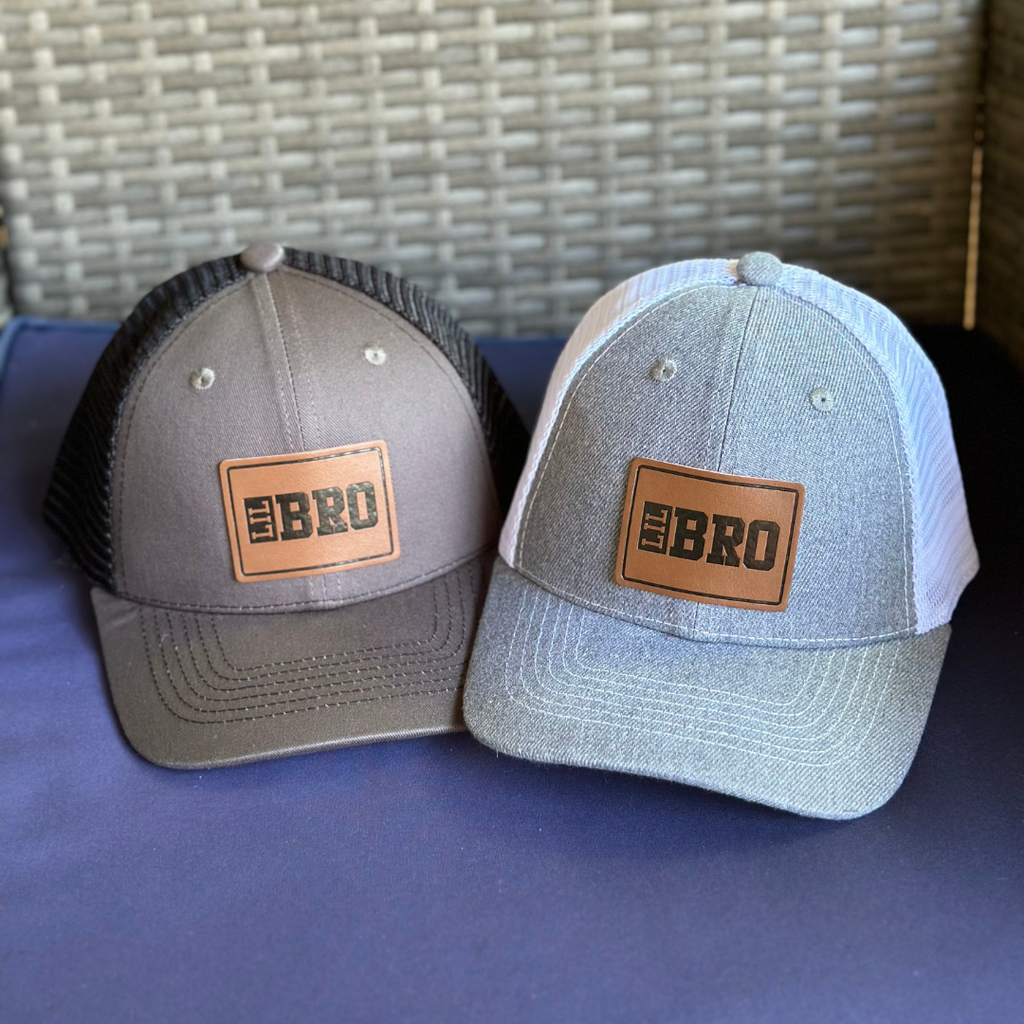 Big Bro Lil Bro (LEATHER PATCH) - Brother Sister Matching Hats