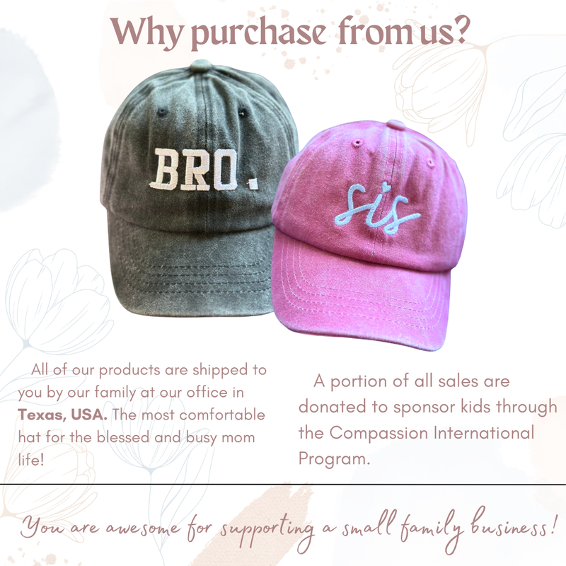 Bro & Sis (Embroidered) - Brother Sister Matching Hats