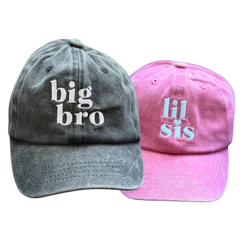 Big Lil Bro or Sis (Embroidered) - Brother Sister Matching Hats