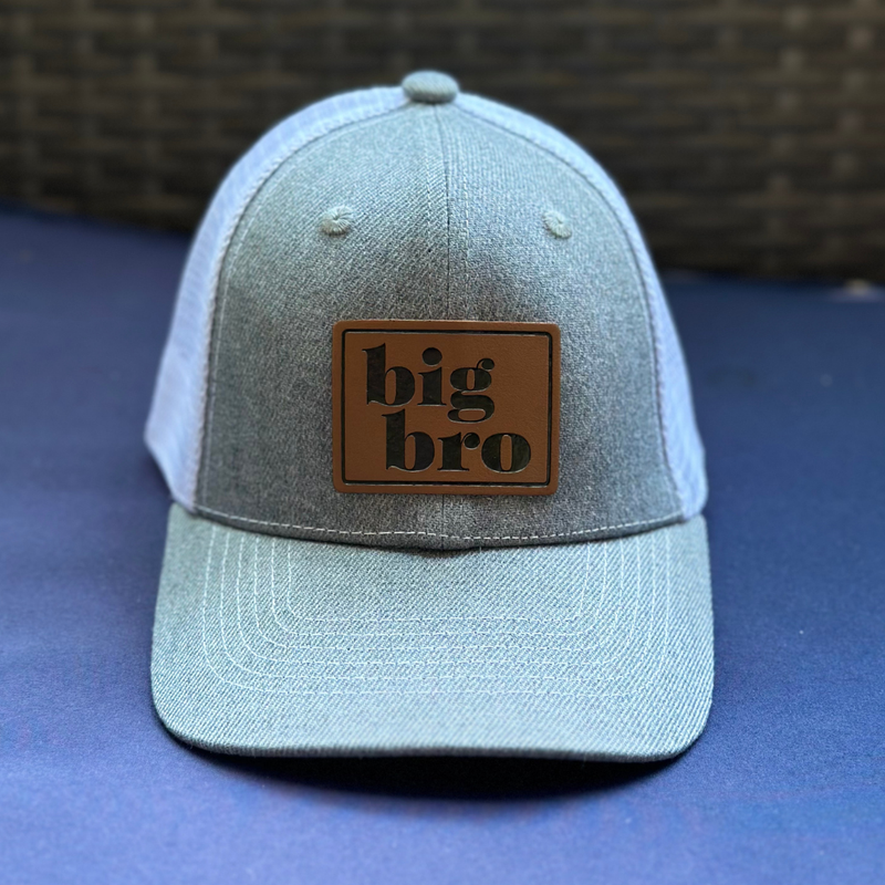 Big and Lil Bro & Sis (Leather Patch) - Brother Sister Matching Hats