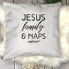 Jesus, Family & Naps Christian Pillow | Colored Pillows - Salt and Light Boutique