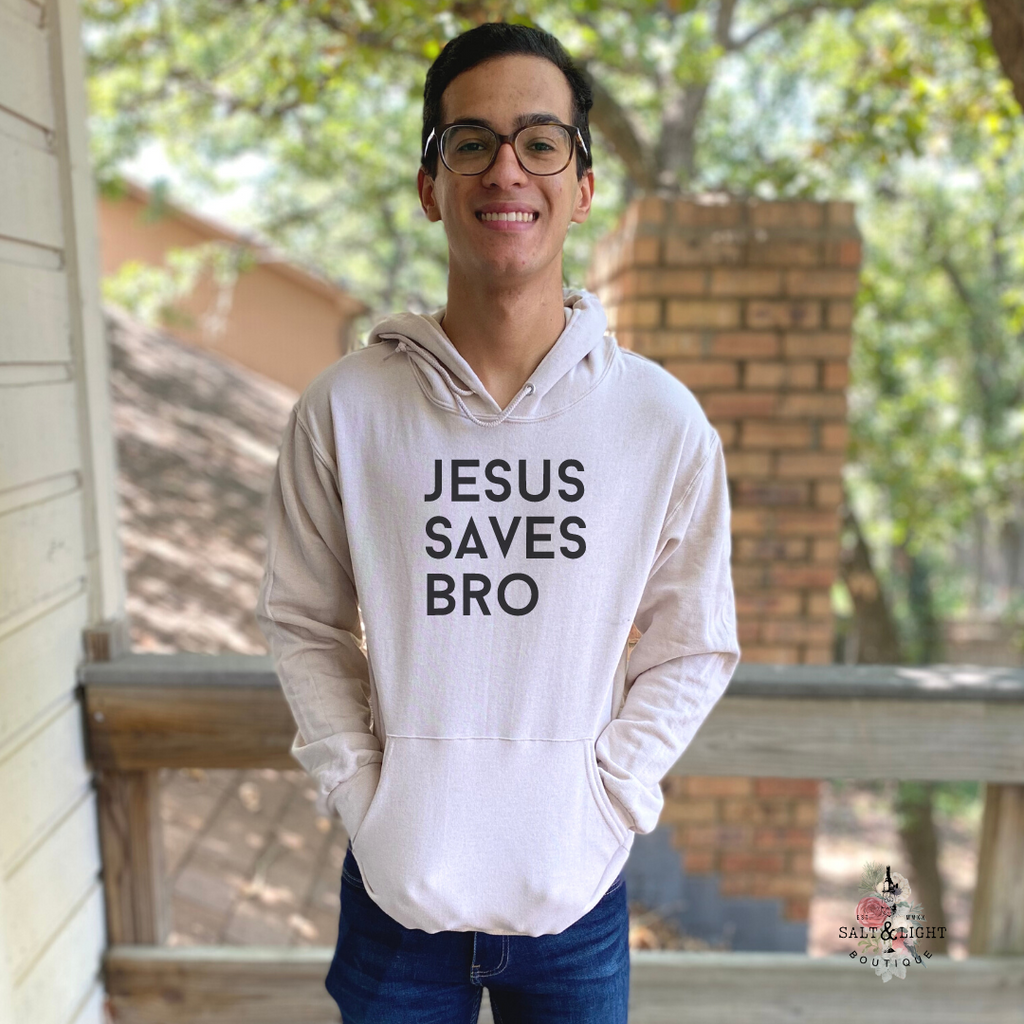JESUS SAVES BRO MEN'S HOODIE - Salt and Light Boutique