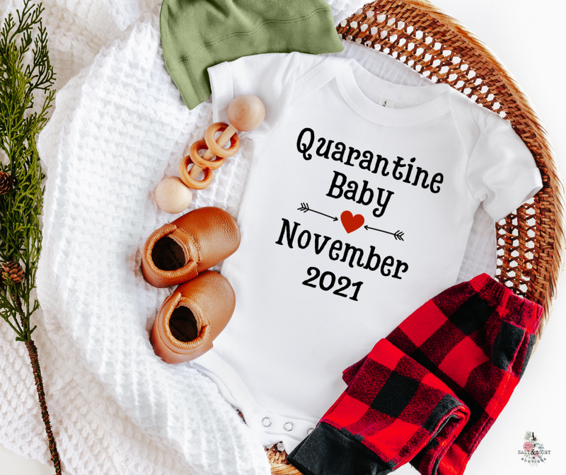 Quarantine Blessing Baby Announcement ; fall baby announcement ; coming soon  ; baby onesie ; unisex baby onesie ; custom onesie