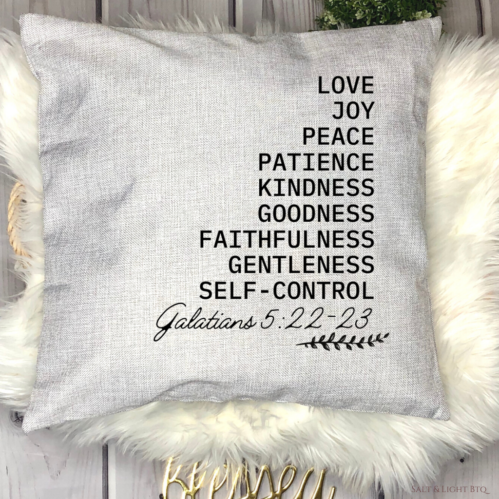 Fruits of the Spirt Christian Pillows | Colored Pillows - Salt and Light Boutique