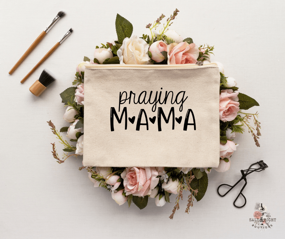 Praying Mama (Heart) Makeup bag - Salt and Light Boutique