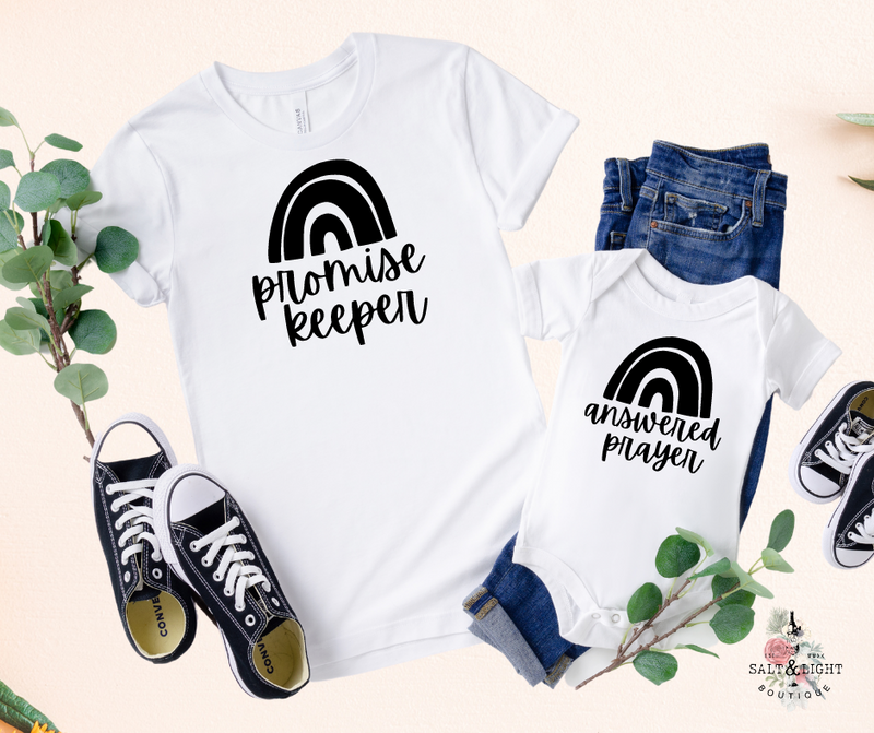 Mommy and Me Rainbow Outfits | Promise Keeper - He Answered - Salt and Light Boutique