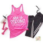 SHE IS STRONG WOMEN'S WORKOUT TANK TOP | RACERBACK TANK - Salt and Light Boutique