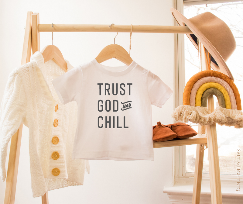 Trust God and Chill Toddler Boy Christian Shirt: Salt & Light Boutique