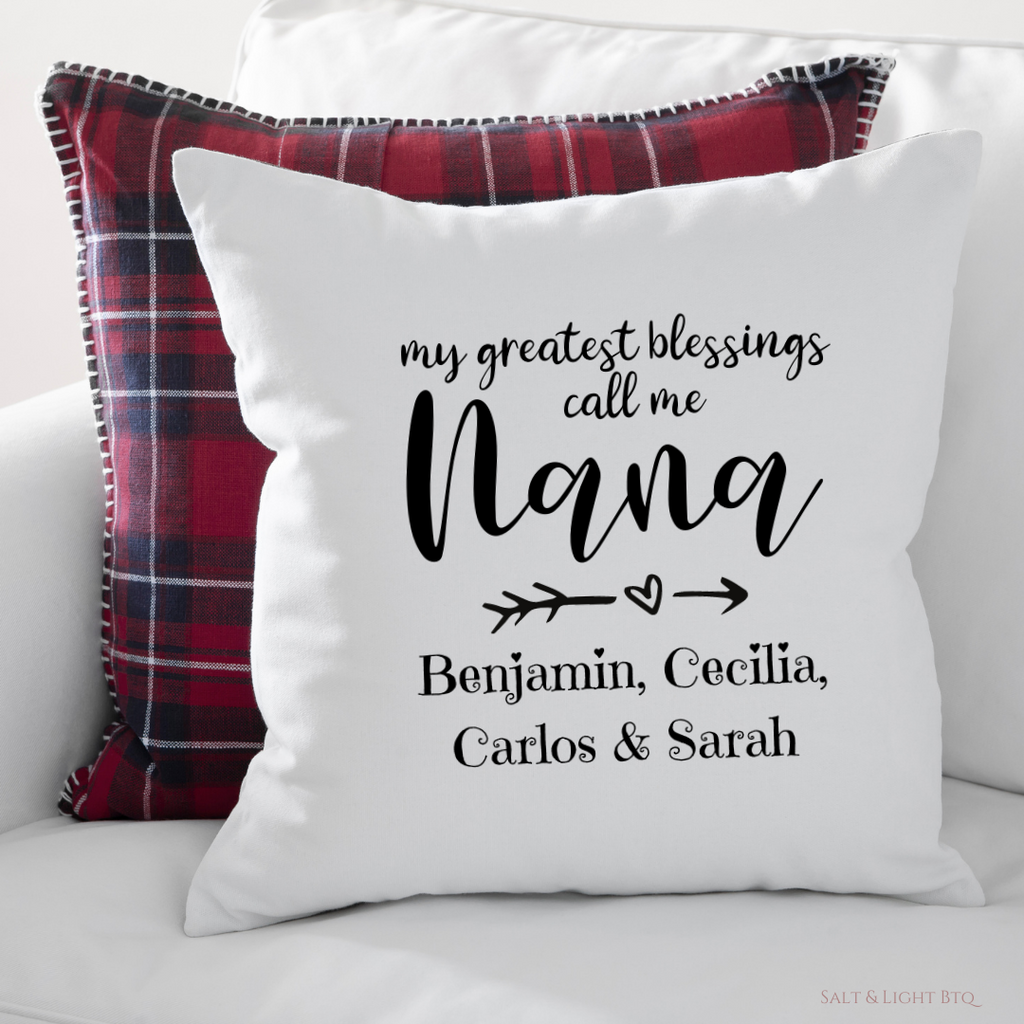 Grandma's Greatest Blessings Personalized Grandma Pillow - Salt and Light Boutique