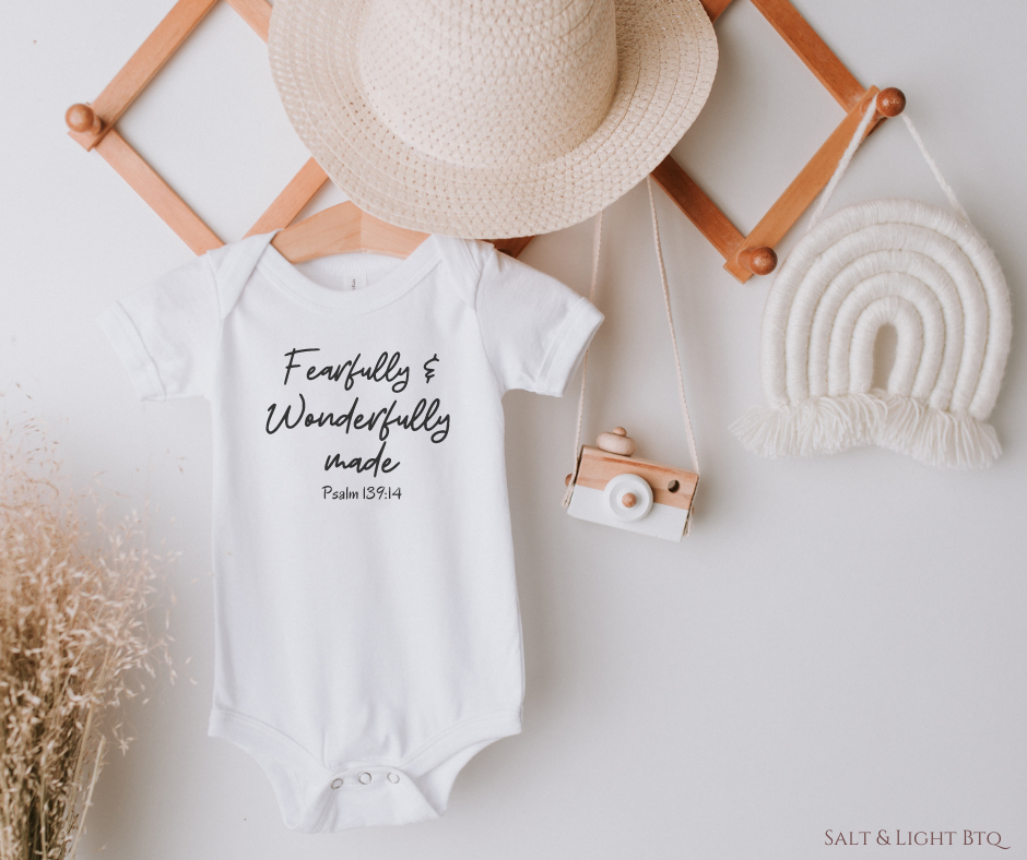 Fearfully and Wonderfully Made Onesie | Salt and Light Boutique