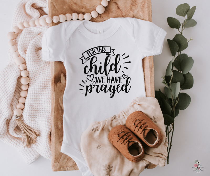 For this child we have prayed Christian Pregnancy Announcement | SLB