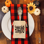 Grateful Rustic Thanksgiving Table Decor: Utensil Holder | SLB