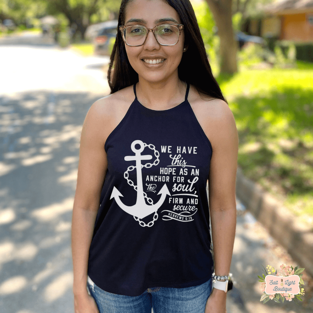 ANCHORED | CLOTHED IN GRACE COLLECTION | WOMEN'S HIGH NECK TANK - Salt and Light Boutique