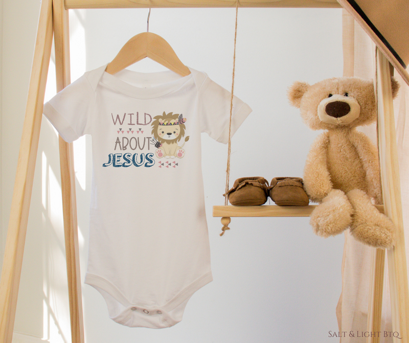 Wild about Jesus Bodysuit: Faith Based Baby Boy Clothes | Salt & Light Boutique