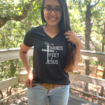 BE THE HANDS AND FEET OF JESUS WOMEN'S VNECK - Salt and Light Boutique