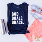 GOD GOALS GRACE WOMEN'S WORKOUT TANK TOP | MUSCLE TANK - Salt and Light Boutique