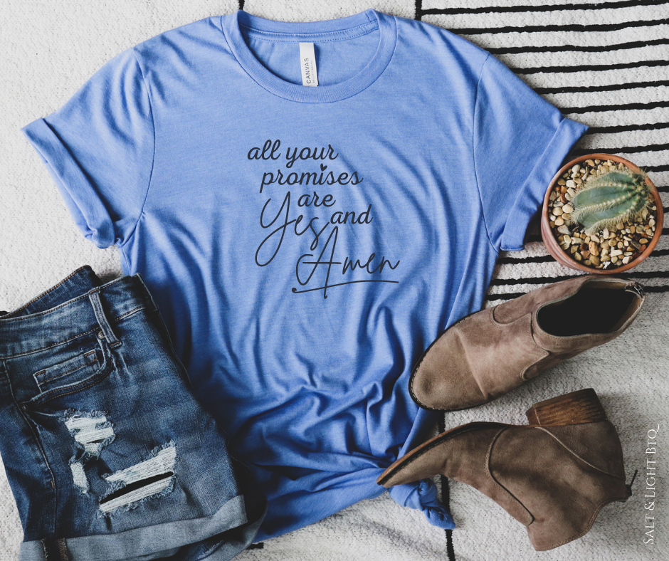 Yes and Amen Tee. Cute Christian T shirts & Apparel for Women - Salt and Light Boutique