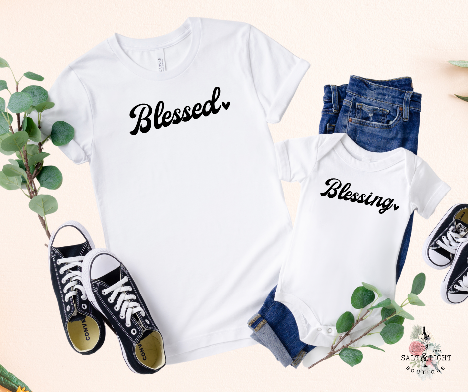 Mommy and Me Tees | Blessed & Blessing - Salt and Light Boutique