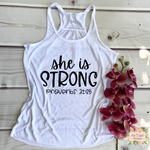 SHE IS STRONG | WOMEN'S RACERBACK TANK - Salt and Light Boutique