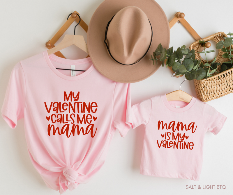 Mama Is My Valentine Mommy And Me Shirts