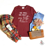 HIS WILL HIS WAY MY FAITH JEREMIAH 29:11 FALL LONG SLEEVE T SHIRT - Salt and Light Boutique