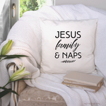 Jesus, Family & Naps Christian Pillow - Salt and Light Boutique