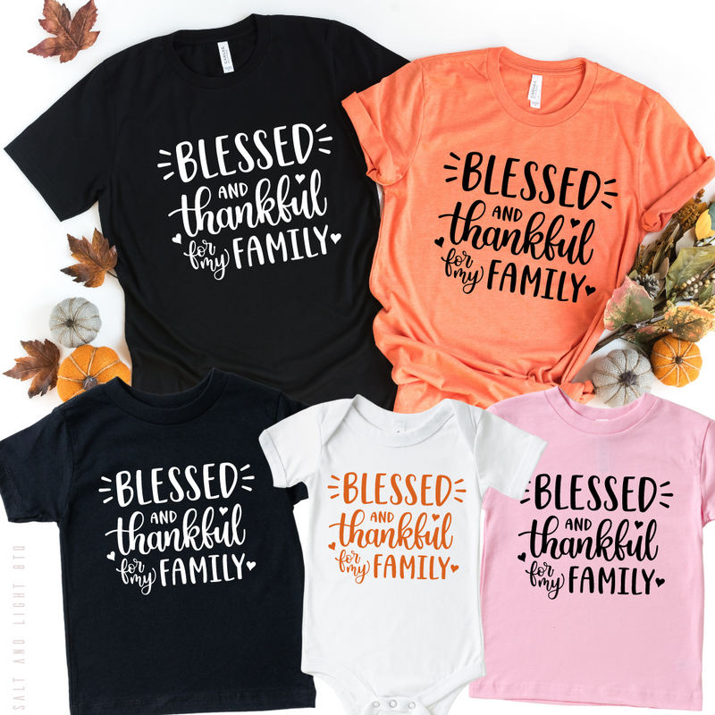 One Thankful Family Thanksgiving Shirts: Salt and Light Btq