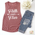 FAITH OVER FEAR | WOMEN'S MUSCLE TANK TOP - Salt and Light Boutique