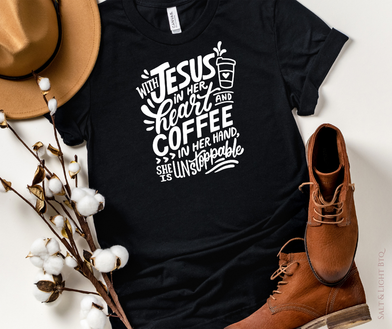 Fueled by Coffee and Jesus Shirt: Christian Apparel - Salt and Light Boutique