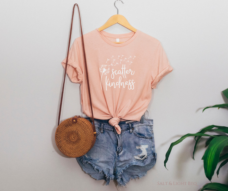 Scatter Kindness Shirt: Faith Based Apparel. Spring Christian Shirts | Salt and Light Boutique