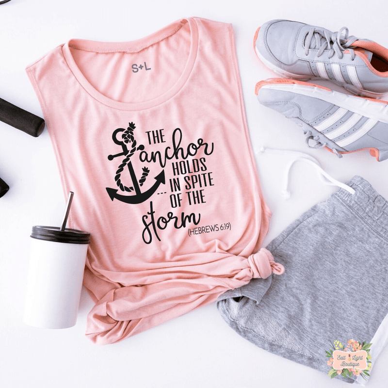 ANCHOR OF MY SOUL WOMEN'S WORKOUT TANK TOP | MUSCLE TANK - Salt and Light Boutique