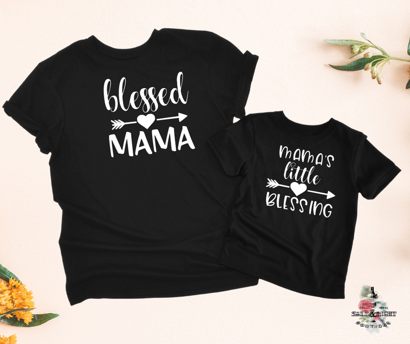 Mommy and Me Shirts | Blessed Mama & Mama's Little Blessing - Salt and Light Boutique