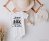 Jesus is my Rock and that's row I roll Bodysuit. Christian Baby Clothes: Baby Girl & Baby Boy | Salt and Light Boutique