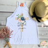 BLESSED MOM - FLORAL CROSS | WOMEN'S HIGH NECK TANK - Salt and Light Boutique