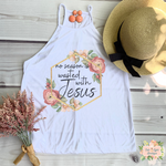 NO SEASON  IS EVER WASTED WITH JESUS | Christian Shirts for Women | HIGH NECK TANK - Salt and Light Boutique
