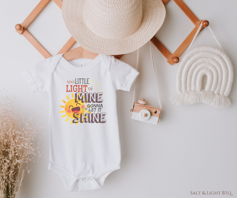 This little light of mine Onesie. Christian Baby Clothes: Baby Girl & Baby Boy | Salt and Light Boutique