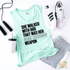 SHE WALKED WITH GOD WOMEN'S WORKOUT TANK TOP | MUSCLE TANK - Salt and Light Boutique