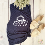 GOD IS GREATER THAN THE HIGHS AND LOWS | WOMEN'S MUSCLE TANK TOP - Salt and Light Boutique