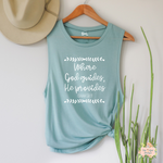 WHERE GOD GUIDES HE PROVIDES | WOMEN'S MUSCLE TANK TOP - Salt and Light Boutique