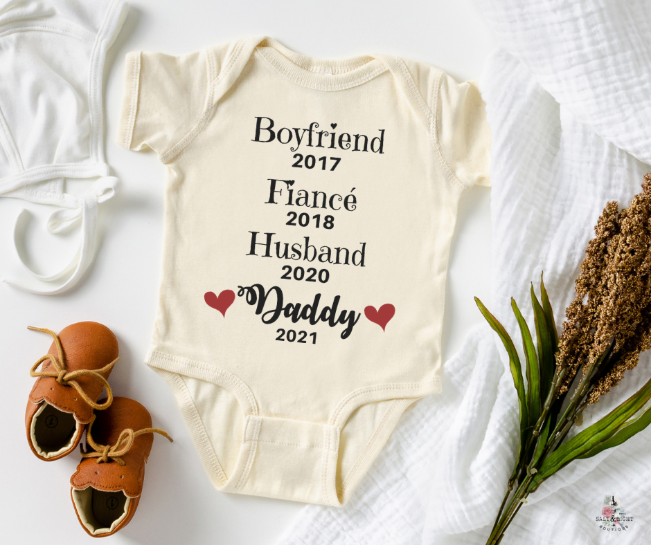 Boyfriend Husband Daddy Custom Onesie. Pregnancy Announcement to Husband | SLB