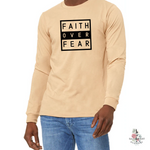 FAITH OVER FEAR MEN'S LONG SLEEVES T-SHIRT - Salt and Light Boutique