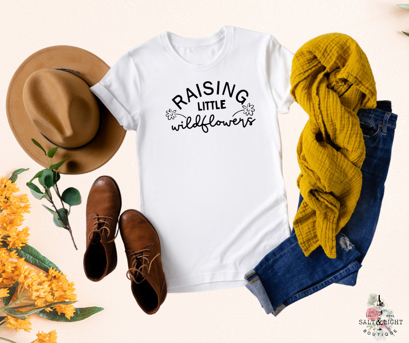 Mommy and Me Matching Shirts | Raising a Little Wildflower - White - Salt and Light Boutique