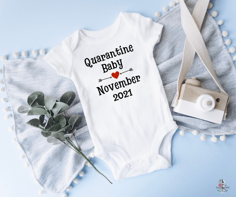 Personalized Quarantine baby announcement Onesie 2021 | SLB