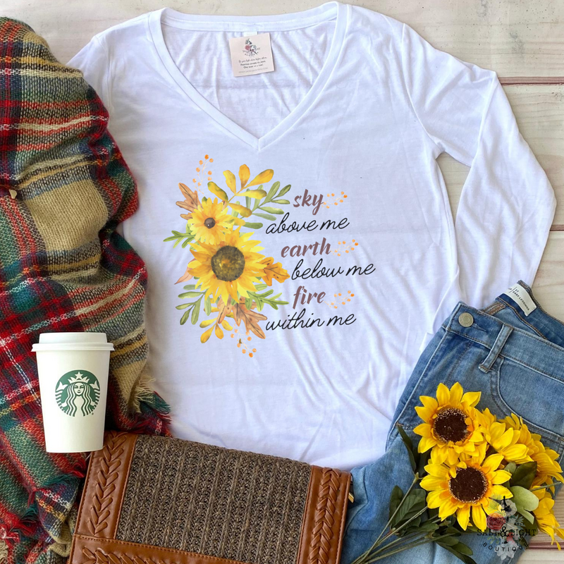 FIRE WITHIN ME SUNSHINE FALL LONG SLEEVE T SHIRT - Salt and Light Boutique
