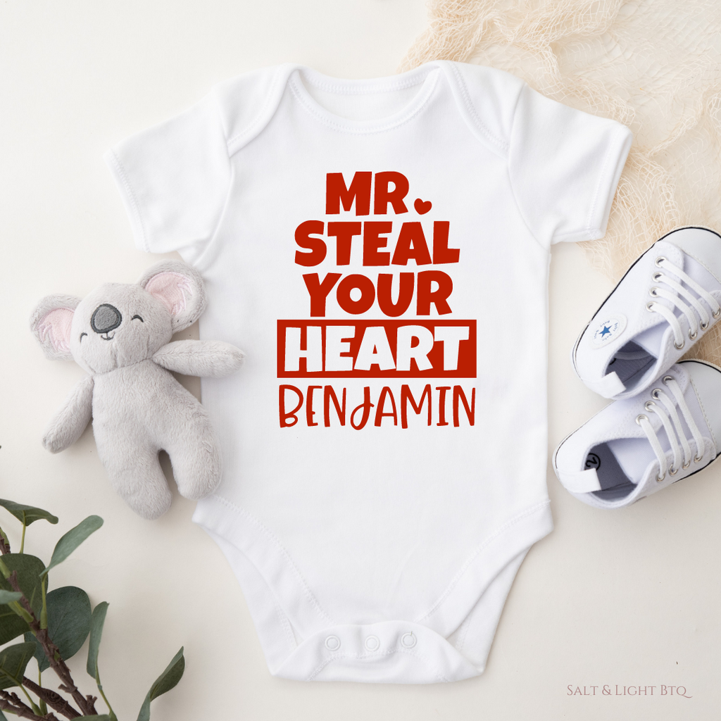 Mr Steal Your Heart Kids Shirt - Valentine Personalized